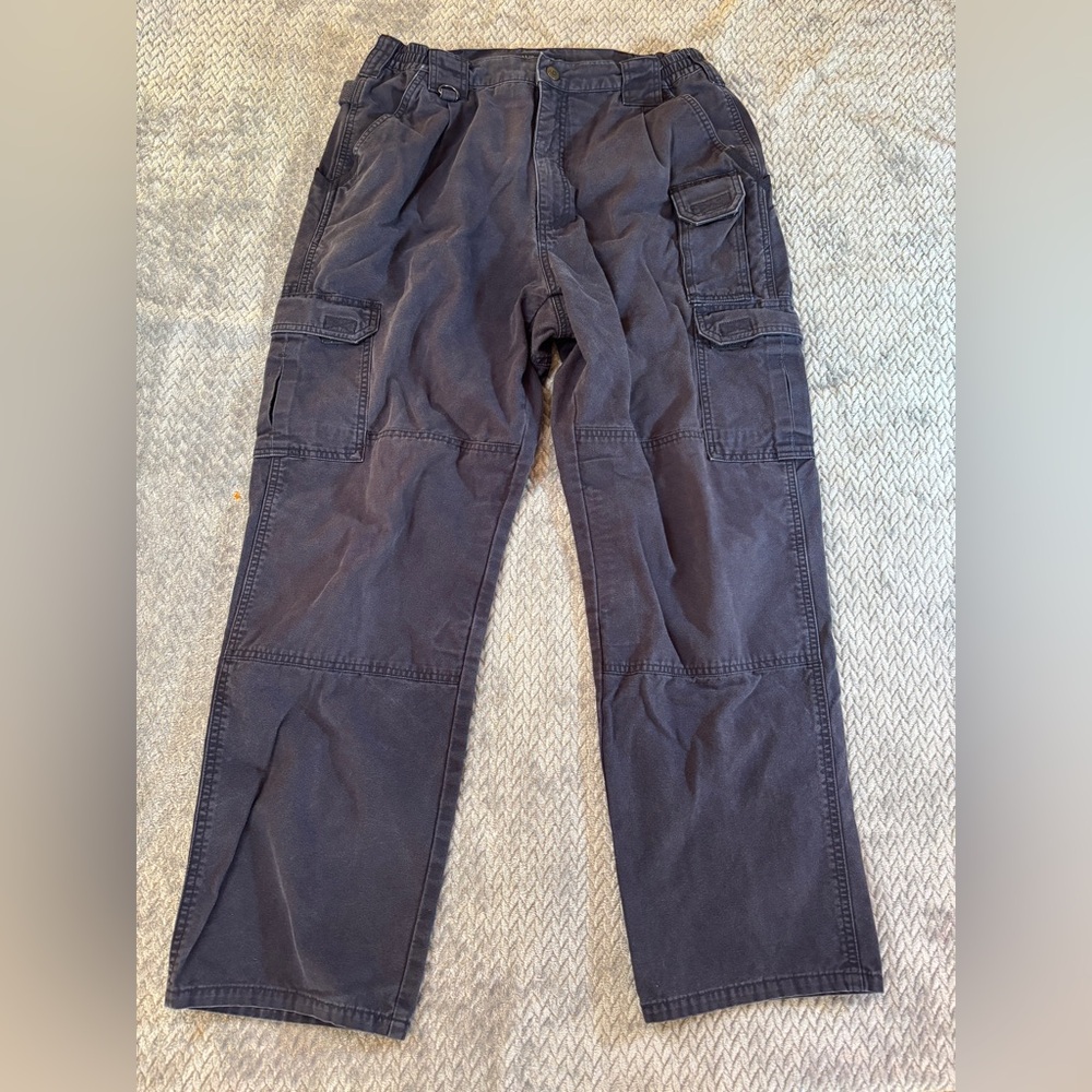 Men’s 5.11 Tactical Series Navy Blue 100% Cotton Workwear Cargo Pants Size 34x32